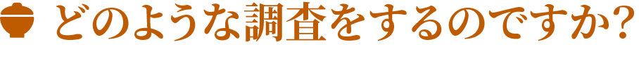 どのような調査をするのですか？